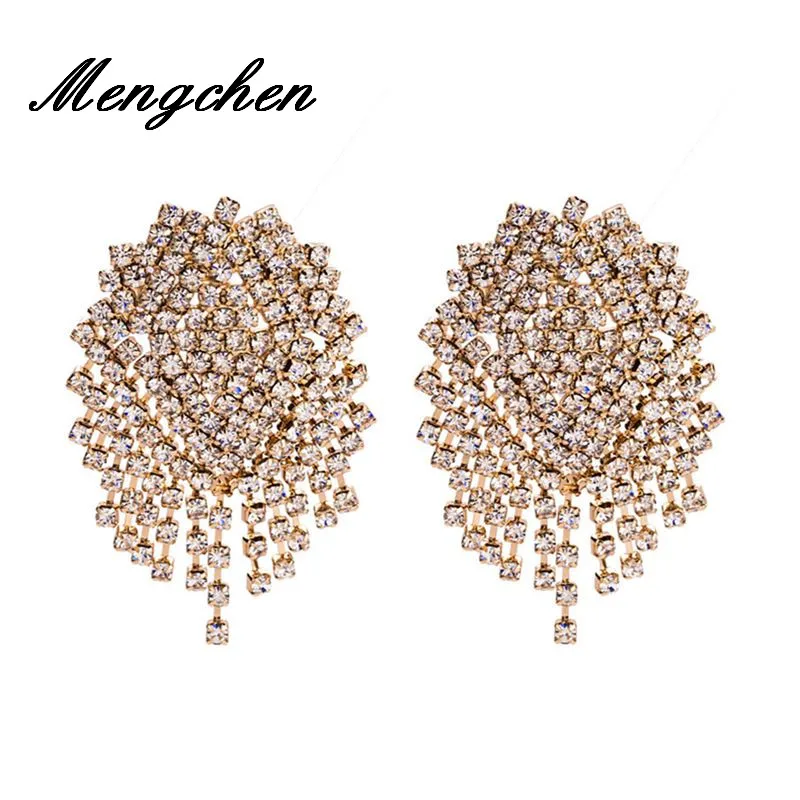 

Geometric Metal Crystal Stud Earrings For Women Punk Wedding Party Fashion Earring Gifts Charm Trendy Jewelry
