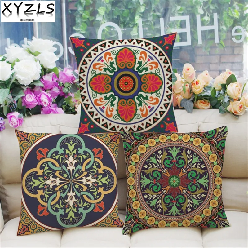 XYZLS 2Pcs/lot Chinese Ethnic Style Retro Patterns Sofa Cushion Covers