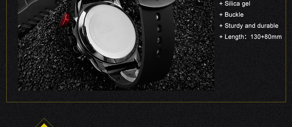 SINOBI цифровые аналоговые спортивные часы, мужские наручные часы с хронографом, модные повседневные военные водонепроницаемые мужские часы с двойным механизмом