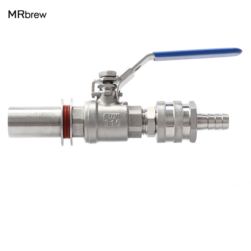 Stainless Steel Home brewing Weldless Kettle Valve Kit, 1/2"NPT with