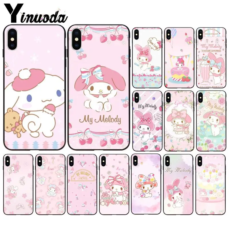 Yinuoda My melody DIY Роскошный Высокий протектор на конце чехол для Apple iPhone 8 7 6 6S Plus X XS MAX 5 5S