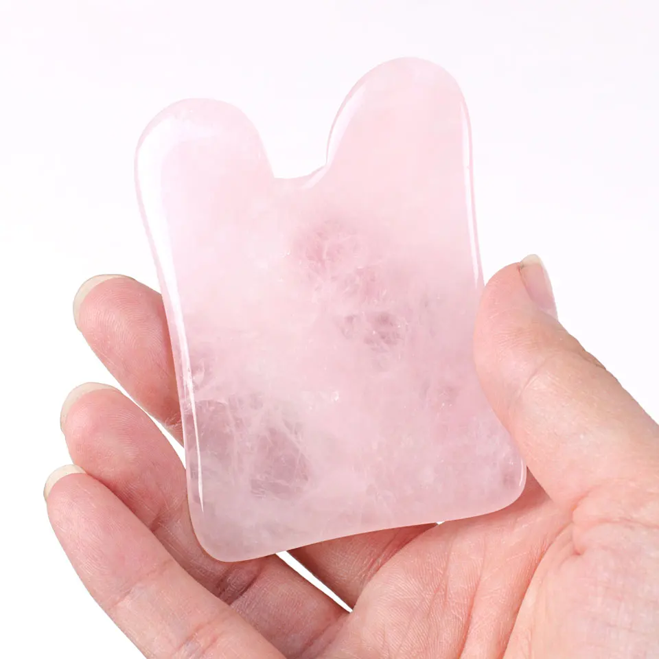 2 шт. натуральный розовый кристалл, массажный инструмент для кожи лица, массажная доска против морщин, доска для здоровья нефрита гуаша для уход за кожей тела