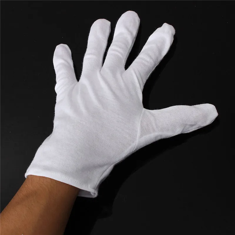 1 Pair ESD Safety White Cotton Gloves Anti static Glove White Nylon