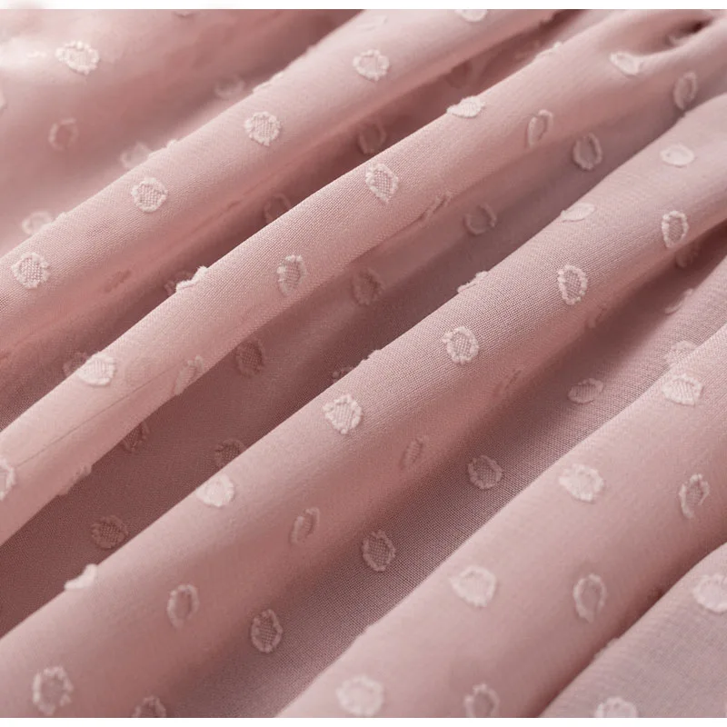 2019 Повседневное Для женщин горошек плиссированные мини-юбка Высокая Талия линия кисточкой розовый летняя юбка пикантные женские юбки