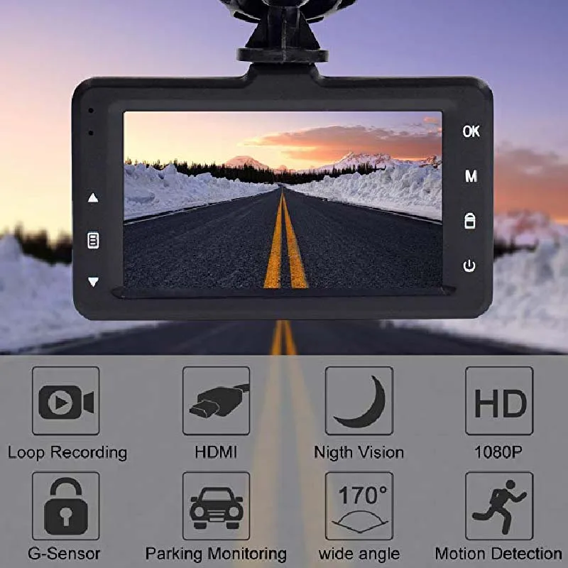 Автомобильный видеорегистратор JUEFAN 1080 P 170 градусов супер широкоугольные камеры 3