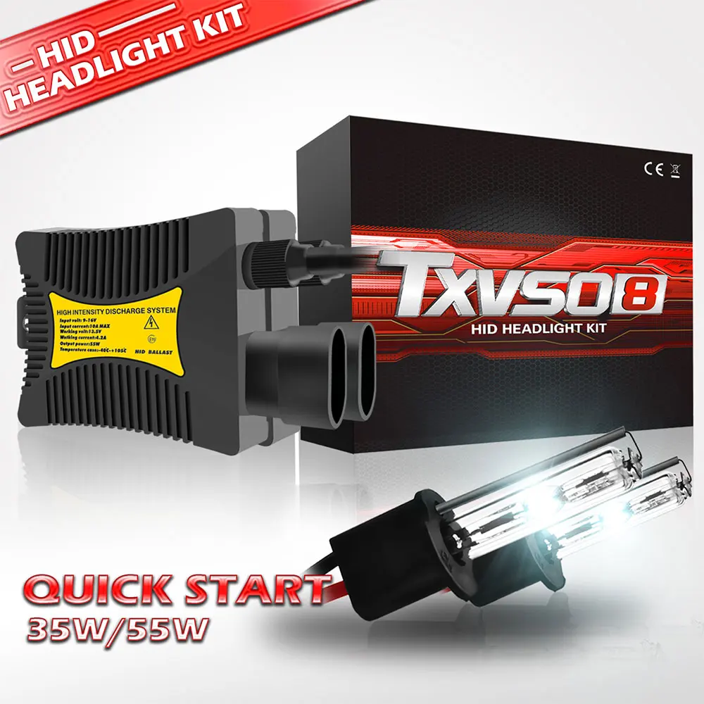 

TXVSO8 2PCs/Unit H3 Socket Xenon Headlights Kit 12V 55W DIY Best Choice Canbus Slim Ballast HID Bulbs 3000K-12000K Glob HeadLamp