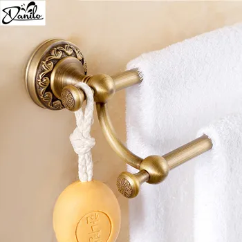 

Free Shipping 22.44" Bathroom Towel Bar Elegance Wall Mounted Double Towel Rack Antique Brass Towel Holder/Bathroom Accessories