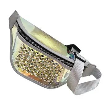 

Casual Color Block Fanny Pack for Women Rivet Zipper Crossbody Chest Waist Bag Fanny Pack