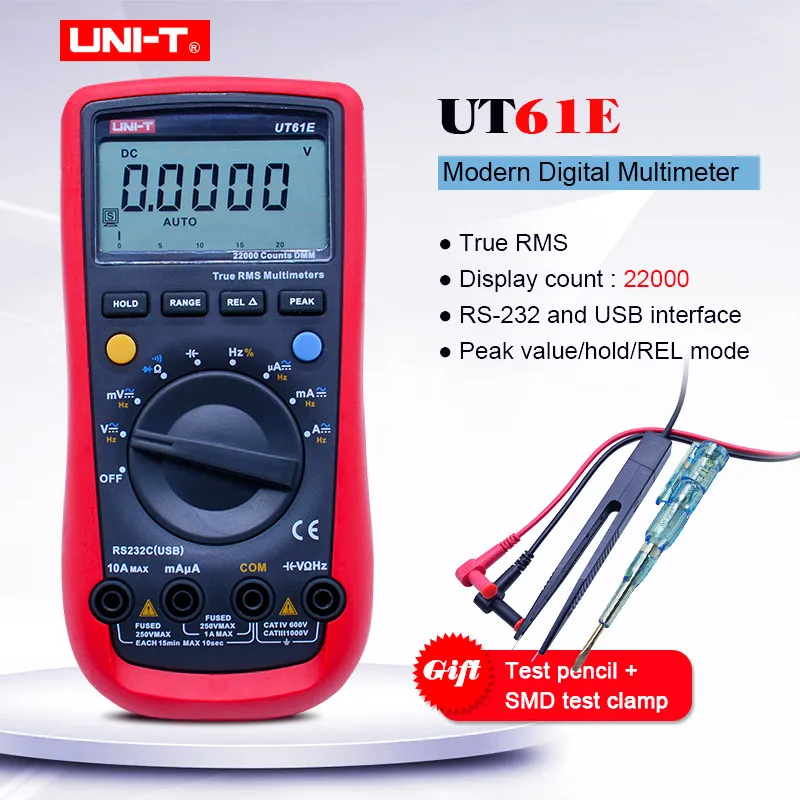 Trus RMS Digital Multimeter UNI-T UT61E;AC DC voltage Current Ohm meter;Capacitance Frequency Diode