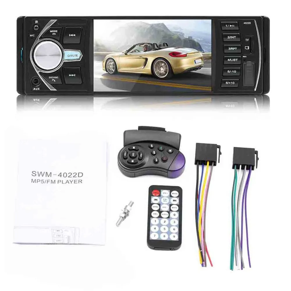 

SWM-4022D Car Radio Stereo Audio MP5 Player Bluetooth DC 12V FM Receiver LCD Display Digital Card Remote Control