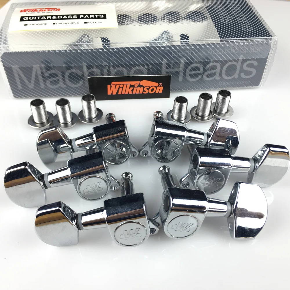 Гитарные колышки wilkinson 3R 3L с головками тюнеры WLS 3 + хромированные Серебристые для
