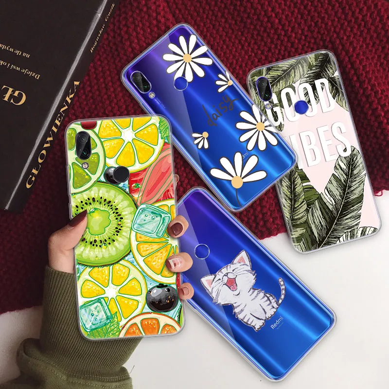 

Flowers Phone Case For Xiaomi Redmi Note 6 7 Pro 6A Silicon TPU Clear Cute Cat Cover Cases Fundas For Xiaomi Mi9 Mi 9 8 Mi A1 A2
