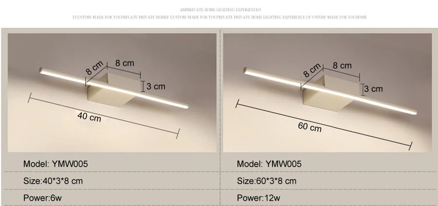 Lâmpada de Parede Espelho do Banheiro Luminária para Casa Luzes Maquiagem Branca Vestir Banheiro Espelho Iluminação Led 8 luzes maquiagem branca vestir banheiro led espelho