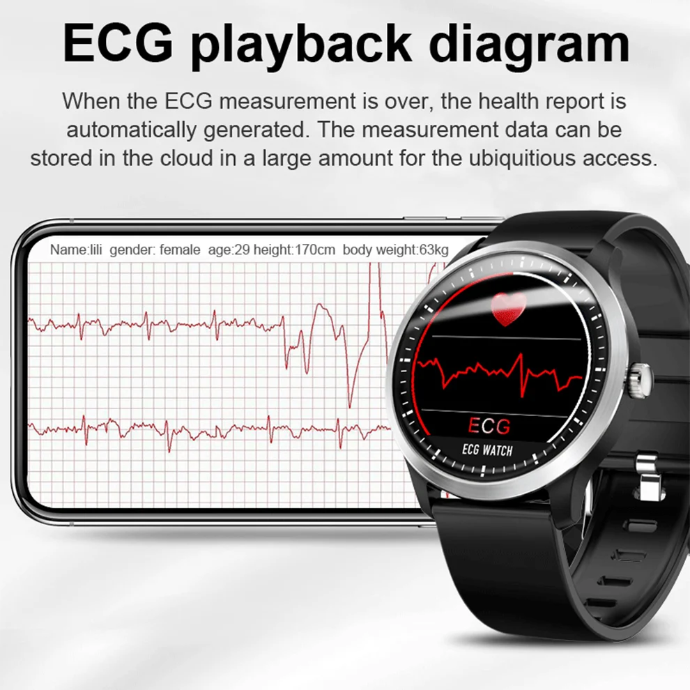 Günstig Gelee Kamm N58 Smart Uhr EKG PPG Blutdruck Messung Ekg Ekg Display Holter Männer Smartwatch Wasserdicht