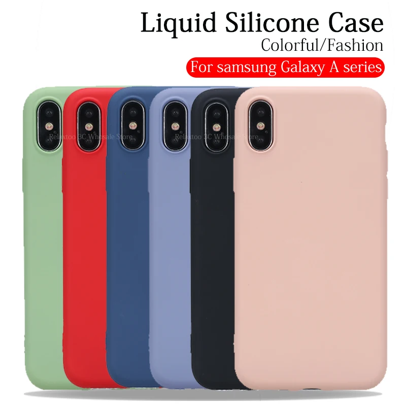 Жидкий силиконовый чехол для Samsung A40 A50 мягкий Galaxy A30 A70 A10 funda sumsung a 50 40 30 | Мобильные