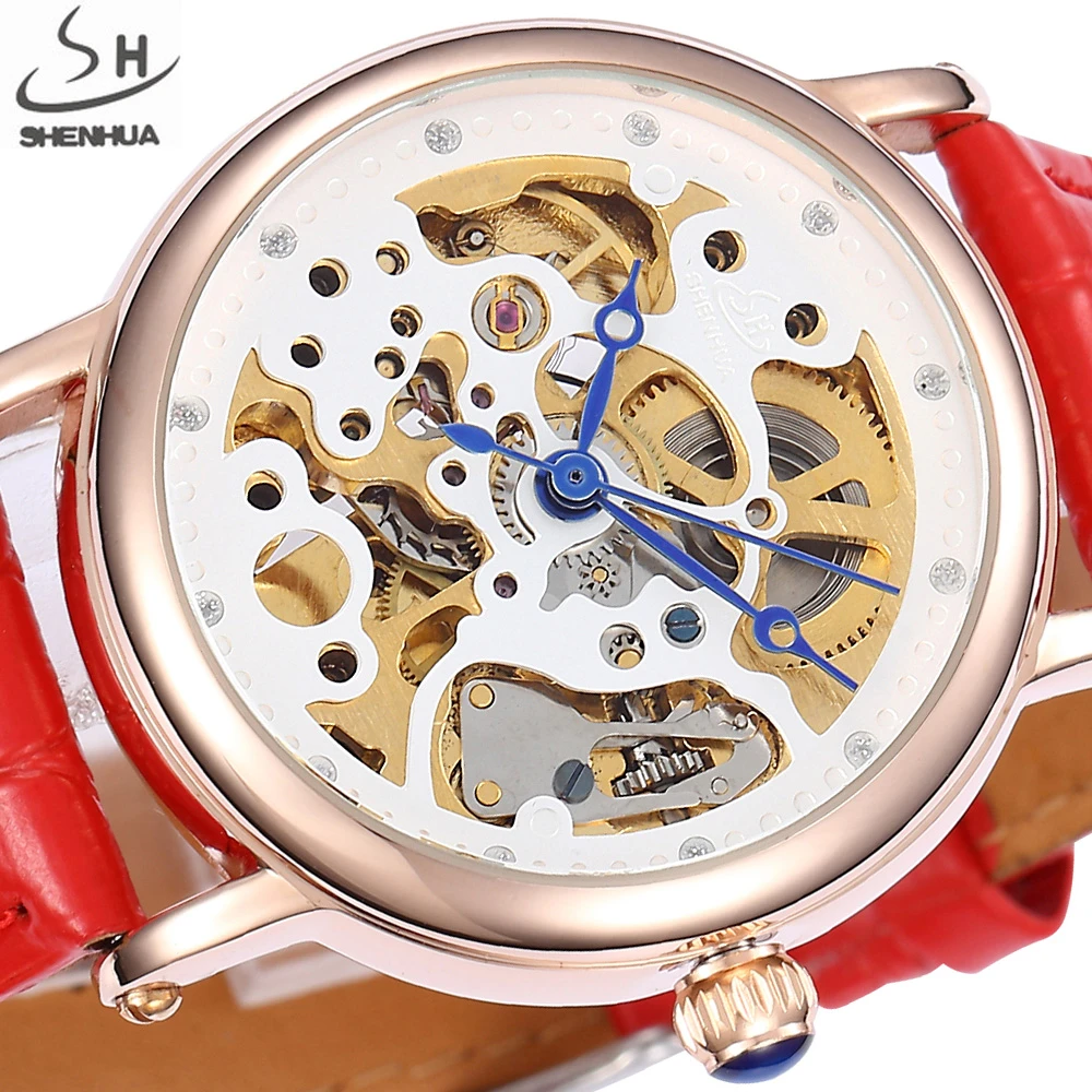 Skeleton watch rhinestone timepiece Clearance