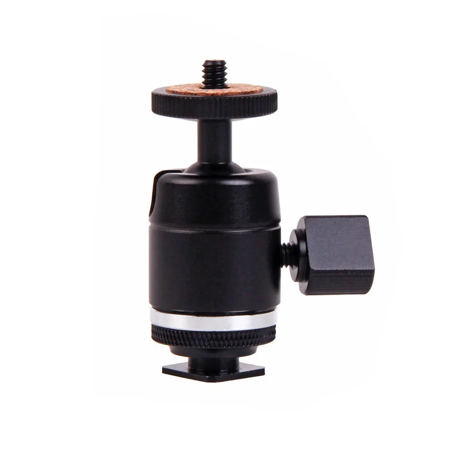 TiYiViRi Aluminum Alloy Camera Mini Tripod ballhead Ball Head Hot shoe to 14 38 Screw mount for Nikon Sony DSLR Camera Tripod  (5)
