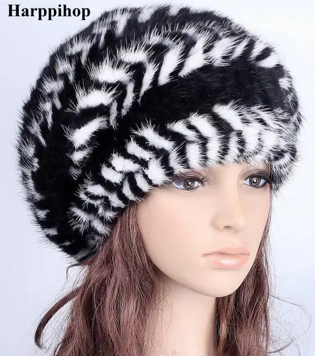 Chapéu de Vison Chapéu de Pele de Vison Tampas de Vison Fêmea Inverno Coreano Mão-de Malha Mulher Quente Bola Frete Grátis 5 High Quality Acessórios da Moda