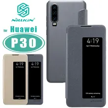 Чехол P30 для huawei P30 NILLKIN, роскошный блестящий кожаный чехол-книжка, умный чехол с окошком, задняя крышка, чехол для huawei P30, чехол