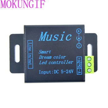 

10pcs fast shipping New DC5-24V,250pixels Music controller Smart dream color music Controller for 5050 WS2812B WS2811 led strip
