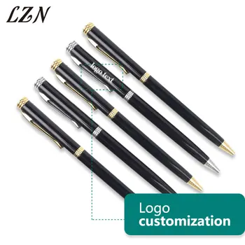 

LZN Newest Stripe Metal Rod Rotating Ballpoint Pen Office Writing Stationery Free Engrave Company Name/Logo/Text For Promotion