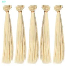 5pcs/lot 25*100 cm Natural Brown Blonde Hair Extensions Straight doll hair for 1/3 1/4 1/6 BJD/SD/Bly the dolls DIY Wigs 20cm brunette blonde coffee black brown natural color curly doll wigs hair for 1 3 1 4 1 6 bjd sd doll diy