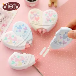 2 шт./пара сердце любовь коррекции клейкие ленты материал Эсколар kawaii Канцелярские офисные школьные принадлежности papelaria 10 м