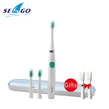 SEAGO Brand Portable Electric Toothbrush + UV sterilizer UV Clean Technology Sonic Toothbrush 5 Replacement Brush Heads SG912