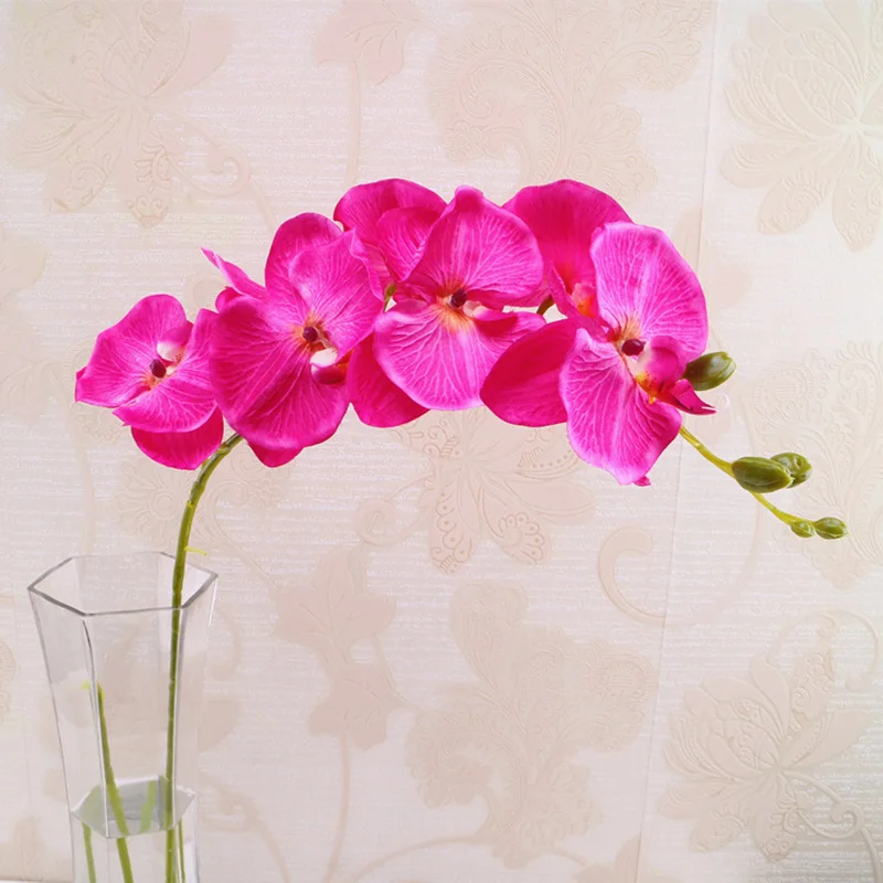 Flone Artificial Orchid Silk Fake Flowers Branch 78cm Butterfly Orchid Wedding Arch Flowers Home Balcony Decoration Orchidea (5)