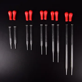 

2pcs 9cm/10cm/12cm/15cm/20cm Durable Long Glass Experiment Medical Pipette Dropper Transfer Pipette Lab Supplies Red