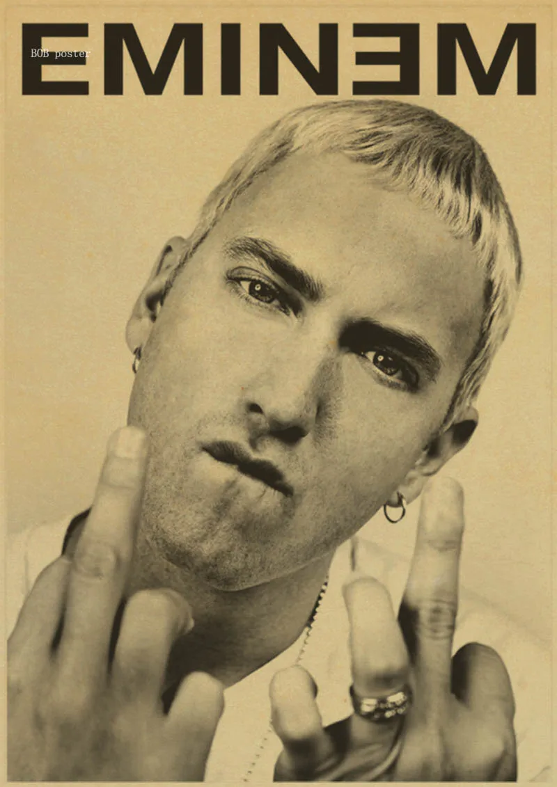 Винтажный постер Eminem The Slim Shady LP 8 Mile A rap singer Bar House Cafe Art Decoration Kraft music Poster Настенная