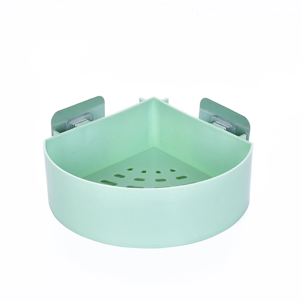 1 шт. прямоугольный/секторный прочный кухонный настенный пластиковый ящик для ванной комнаты, стойка для ванной, держатель для душа, полка для хранения, высокое качество - Цвет: Sector Green