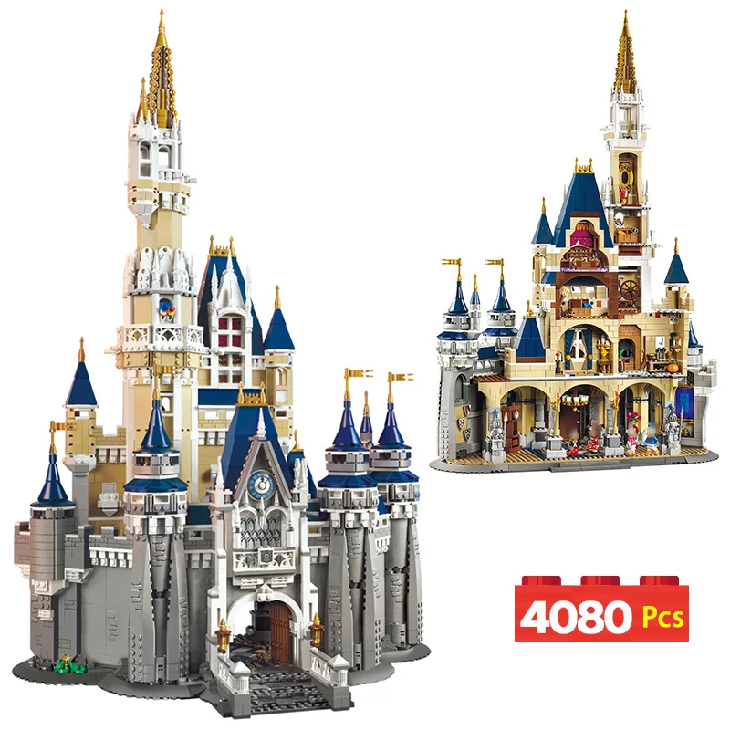 

Girl Series Model Building Block City Street View Set LegoINGLYS 71040 Princess Castle Brick Educational Kid Toys For Children