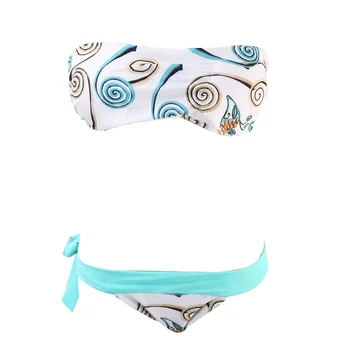 

Women Strapless Bandage Bikini Set Swimsuit Beachwear Swimwear push up monokini Bra Bathing
