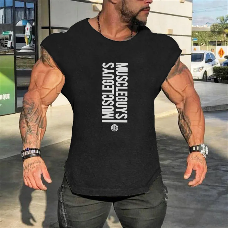 Бренд Muscleguys, рубашка без рукавов для бодибилдинга, спортивная одежда, Canotte, майка, мужская майка для фитнеса, майка для тренировок