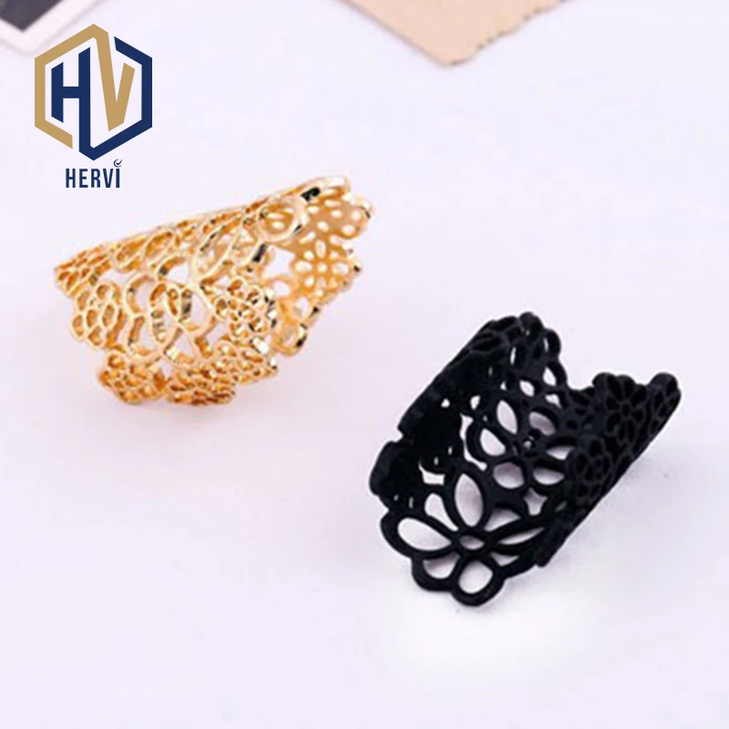 

Fashion Bohemia Punk Hollow Lace Flower Adjustable Open Finger knuckles Ring For Women Jewelry Gift Tail Party JZ32