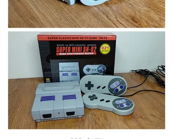 

Super 8 Bit Mini HD HDMI Retro TV Video Handheld Family Game Console Players Built-in 821 Games w/ Dual Wired Gamepad Controller
