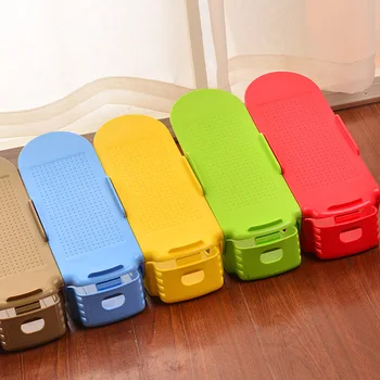 

Durable adjustable gears household Double shoes rack Creative Plastic Shoes Rack Organizer Space-Saving Storage Durable storage