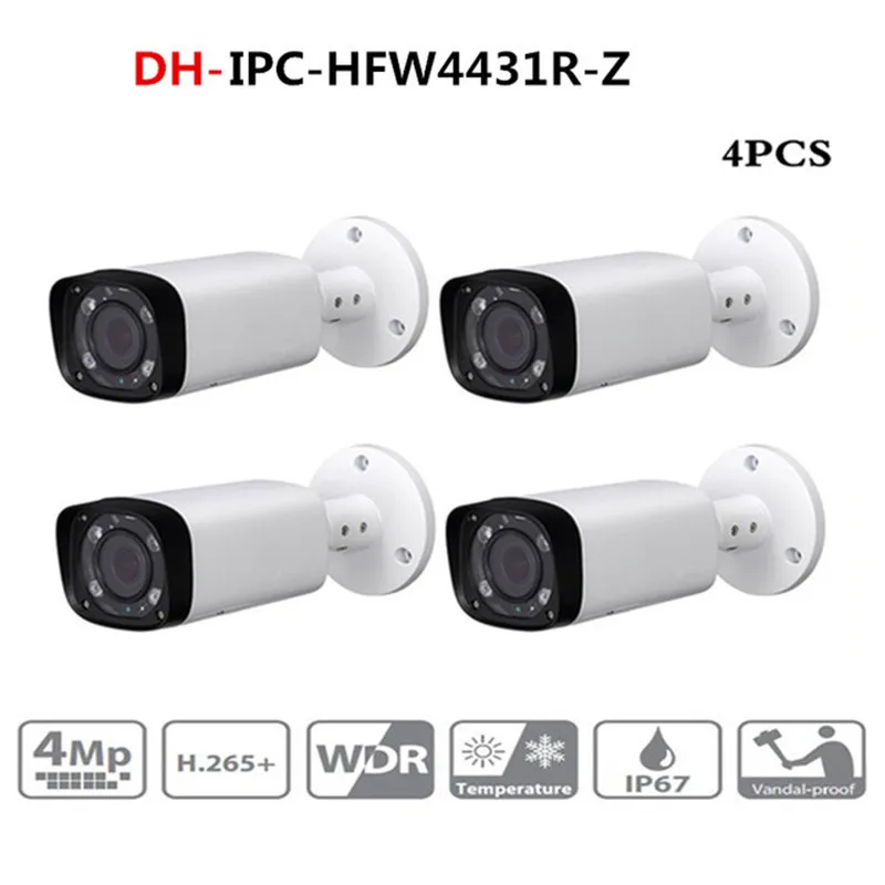 Dahua IPC-HFW4431R-Z 4 шт./лот 4mp сетевая ip-камера 2,7-12 мм VF объектив с автофокусом 80 м IR Bullet безопасности POE для системы видеонаблюдения