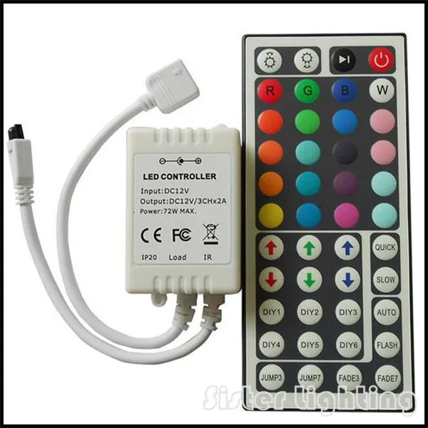 

44Key DC12V 6A RGB MINI IR Remote Controller with for SMD 3528 5050 RGB LED SMD Strip Lights1Pcs/Lot Free shipping