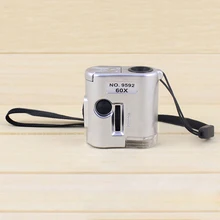 1 шт мини-объектив 60X для Карманная Лупа микроскоп с светодиодный свет украшения Dectector с универсальным клипом для Samsung Galaxy S5 s7