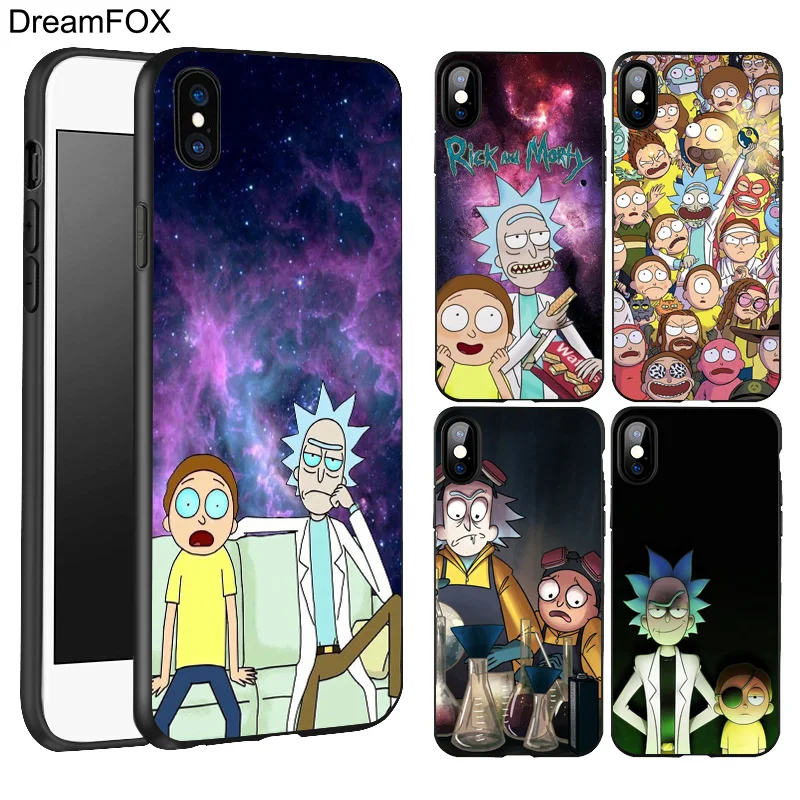 Goede DREAMFOX L600 Rick En Morty Black Soft TPU Silicone Case Cover Voor Apple iPhone XR XS Max X 8 7 6 6 s Plus 5 5 s 5g SE