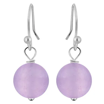 10pairs Natural Stone Hook Earring Purple Yellow Color Selectable Ball Earrings for Women Fashion Jewelry Shark Earrings
