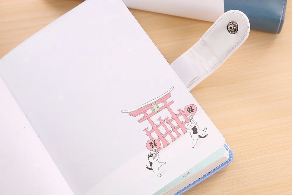 Милые канцелярские принадлежности кожаный блокнот Lucky Cat японская рука Книга Планировщик дневник программа Filofax альбом граффити блокнот