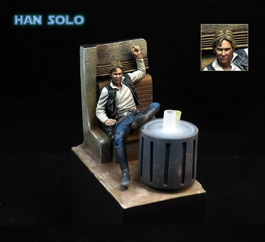 

Classic 1/24 Scale Star Wars Han Solo Bar Scene Miniatures 75MM Unpainted Resin Model Kit Figures Free Shipping