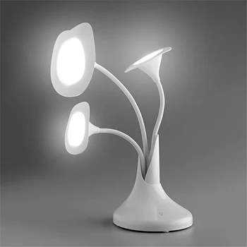 

Modern Three Heads Desk Lamp Lampara Morning Glory Table Lampe Rechargeable USB Lamp Touch Senser Decorative Night Light