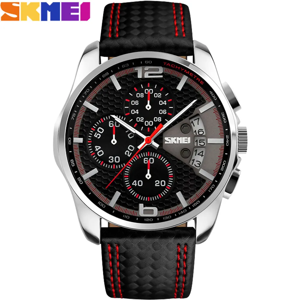 Prix pour Skmei 2017 nouveau populaire marque hommes montres mode analogique à quartz montre 50 m étanche auto date noir cadrans qualité en cuir starp Prix pour Skmei 2017 nouveau populaire marque hommes montres mode analogique à quartz montre 50 m étanche auto date noir cadrans qualité en cuir starp