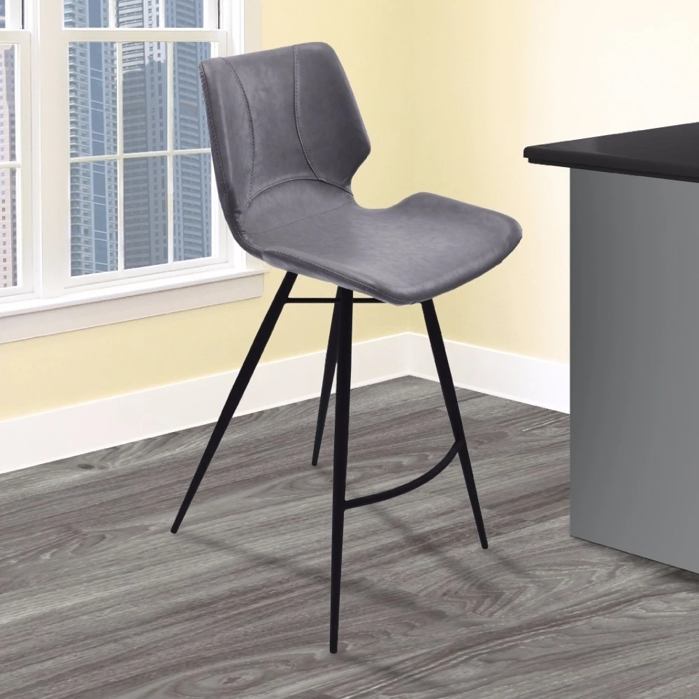 Armen Living Zurich 30 Bar Height Metal Barstool in Black Metal Finish (2)