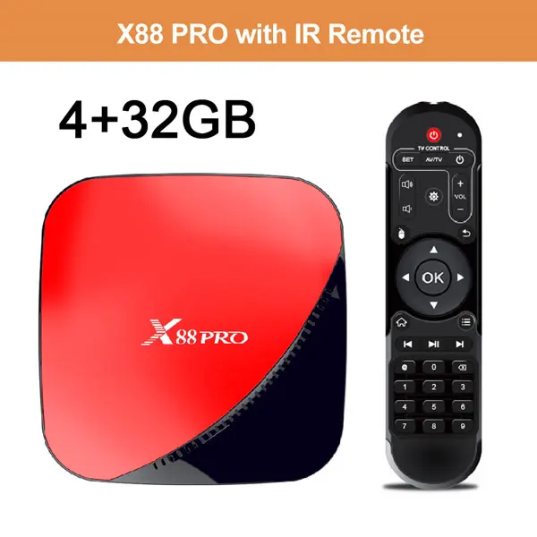 Google tv box android 9,0 X88PRO Rockchip 4G 16GB 32GB 64GB Android tv box 5G WiFi 4K 3D Android box x96 PK H96max smart tv box - Цвет: 4GB 32GB red