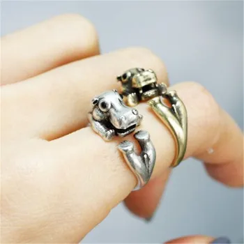 

Wholesale adjustable Retro Hippo animal Rings fashion animal Jewelry